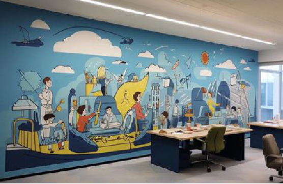 紫阳县办公室墙绘的特点。